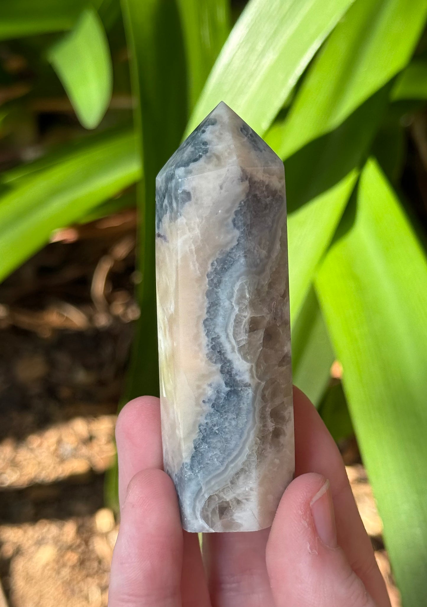 Fluorite in Calcite Points