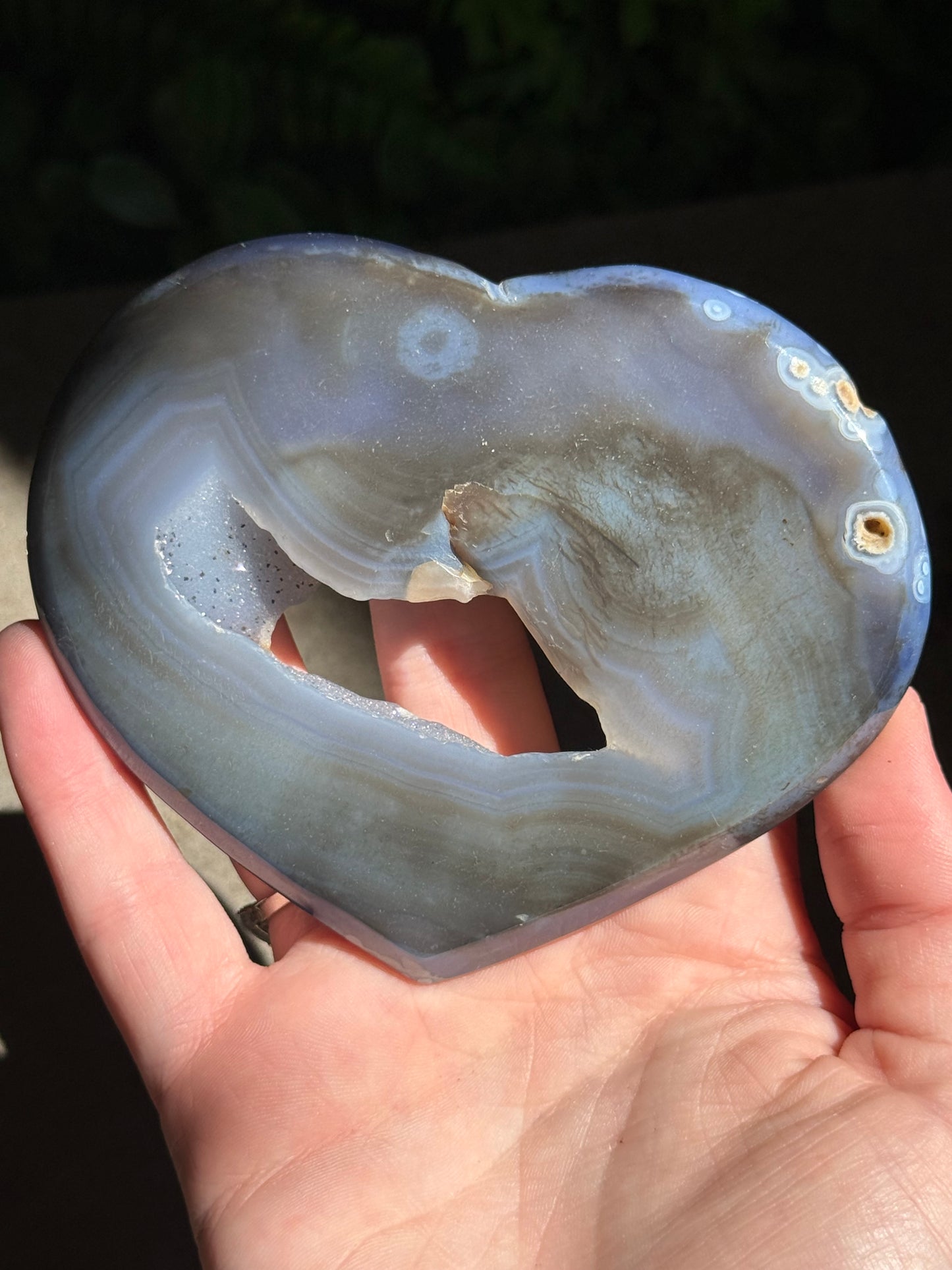 Agate Hearts on Stand