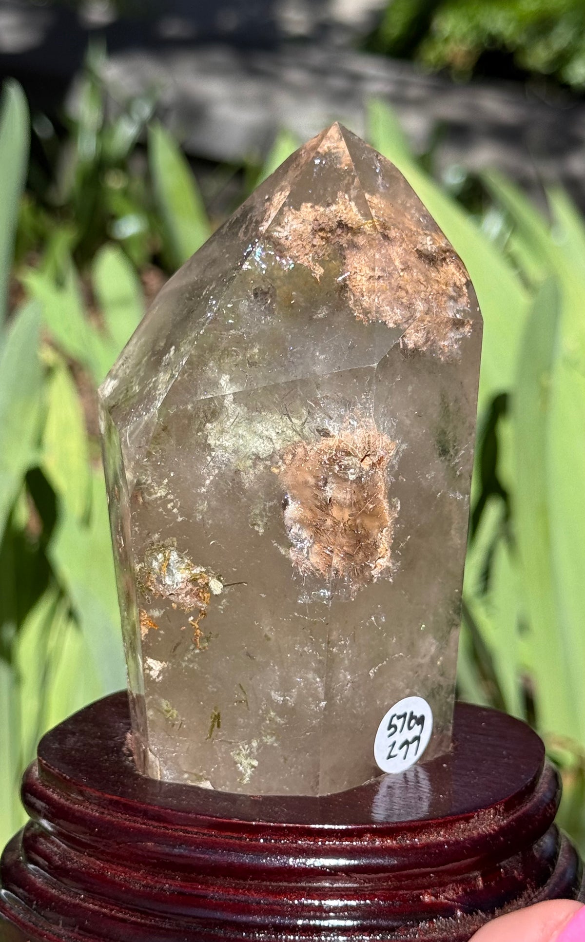 Garden Quartz Towers in custom light base
