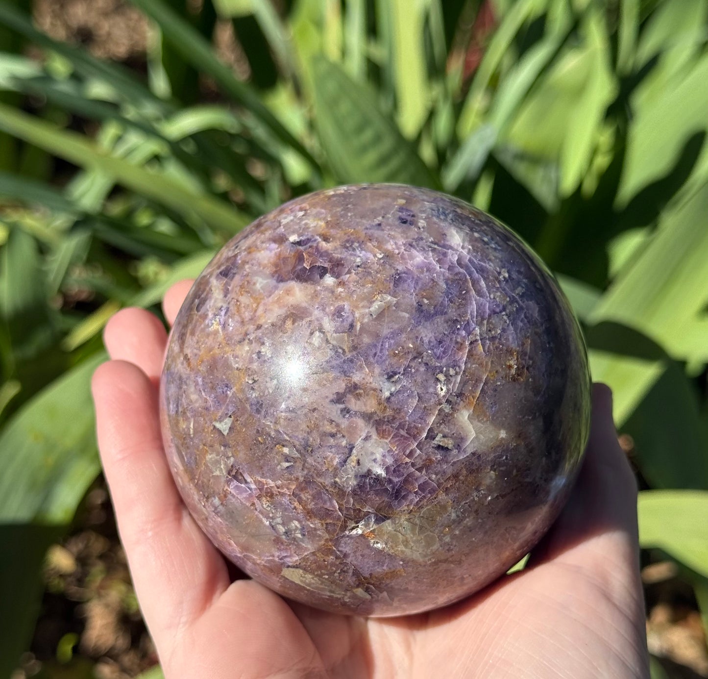 Purple Brecciated Fluorite Sphere
