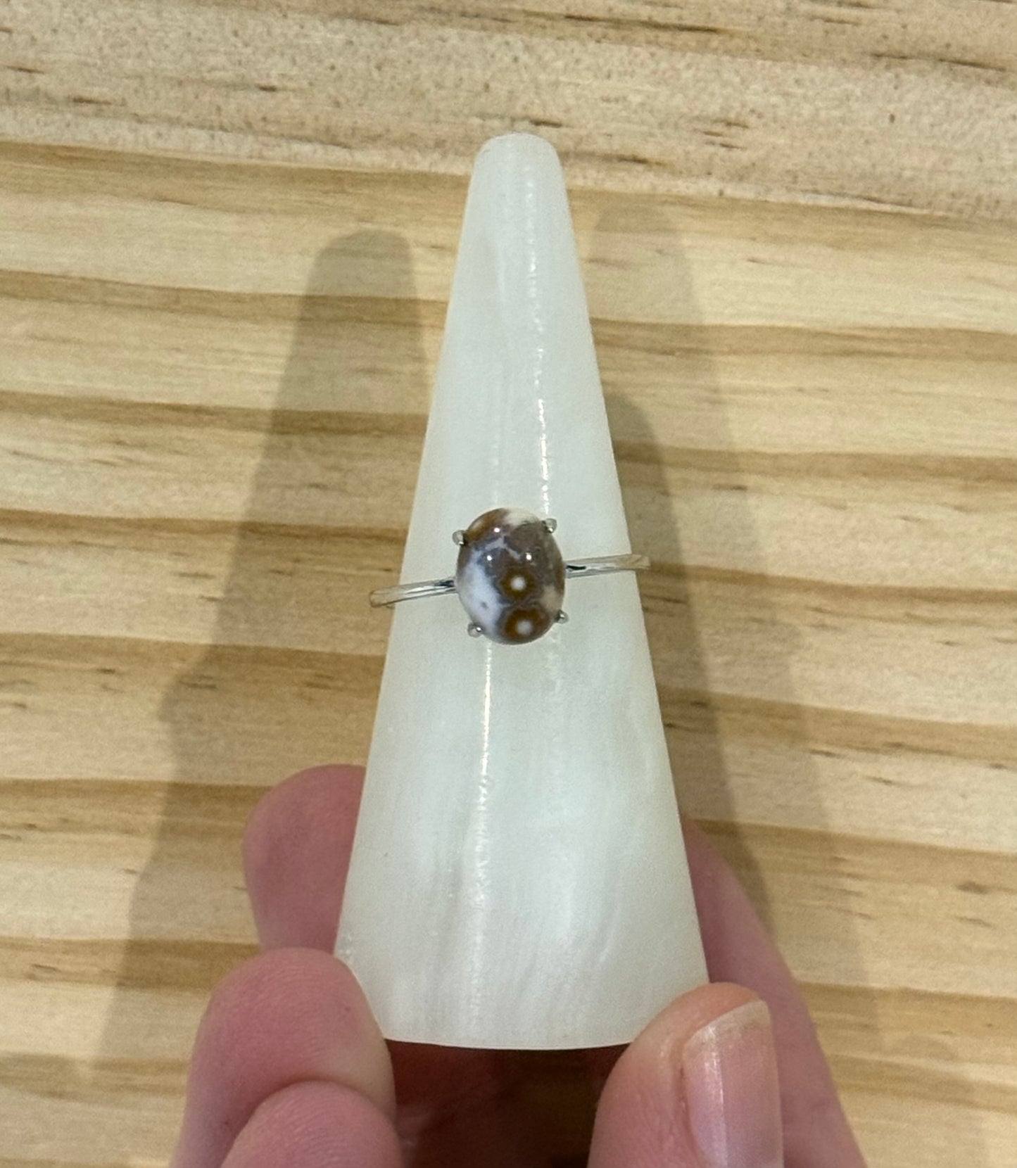 S925 Adjustable Ocean Jasper Rings