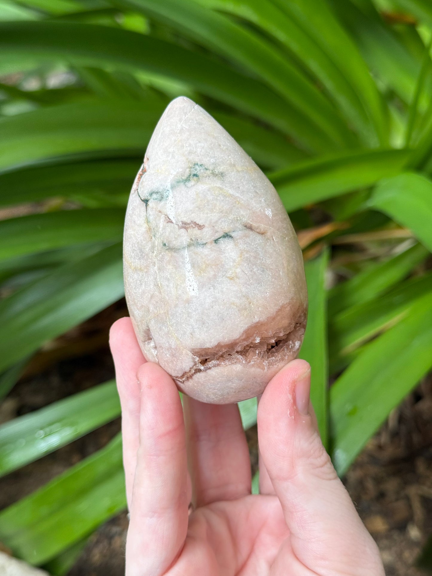 Pink Amethyst with Flower Agate Eggs