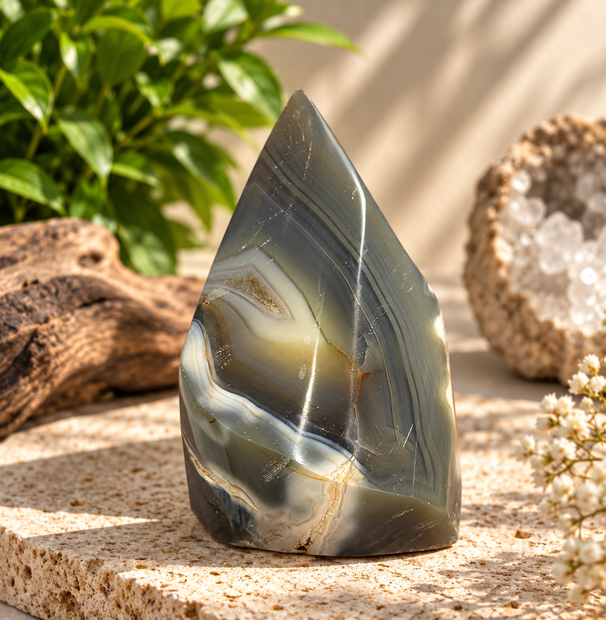 Orca Agate Flames