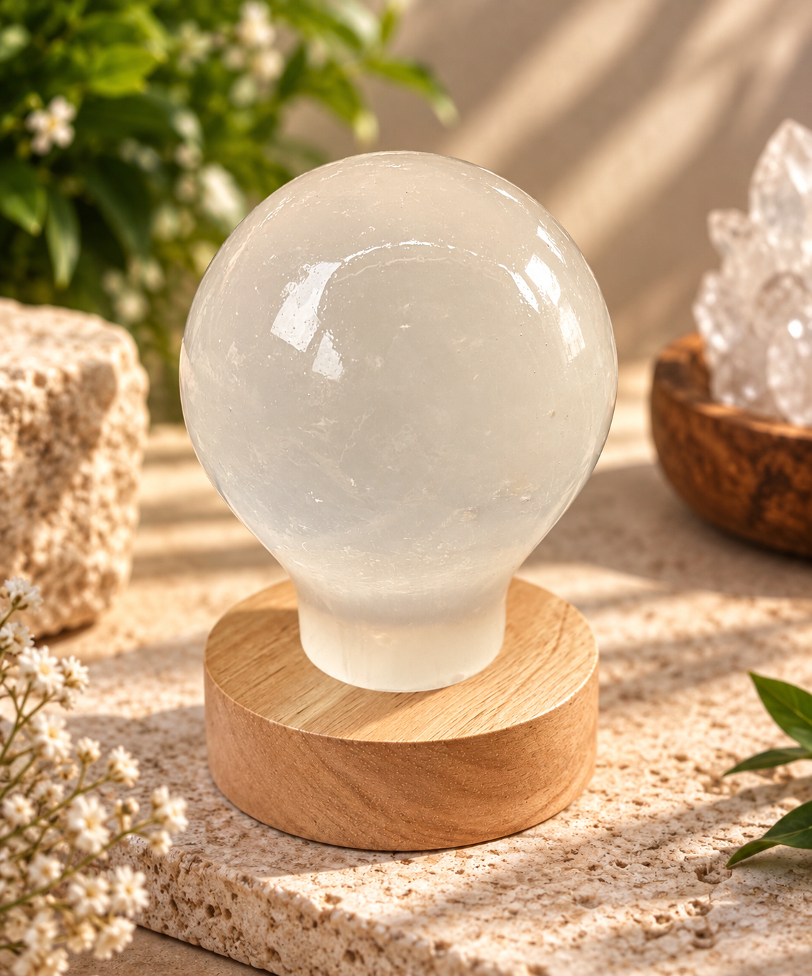 Selenite Lightbulb Lamp